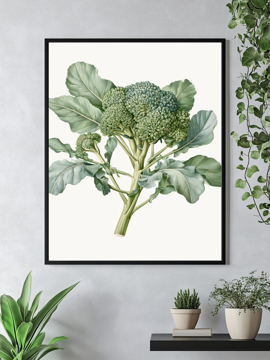 Broccoli Botanical Poster. — room view 4
