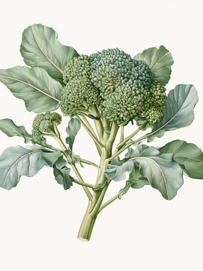 Broccoli Botanical Poster.