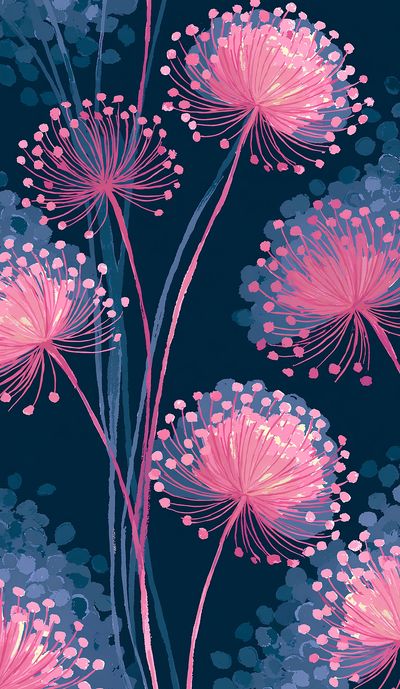 Pink Floral Bloom Illustration Poster.