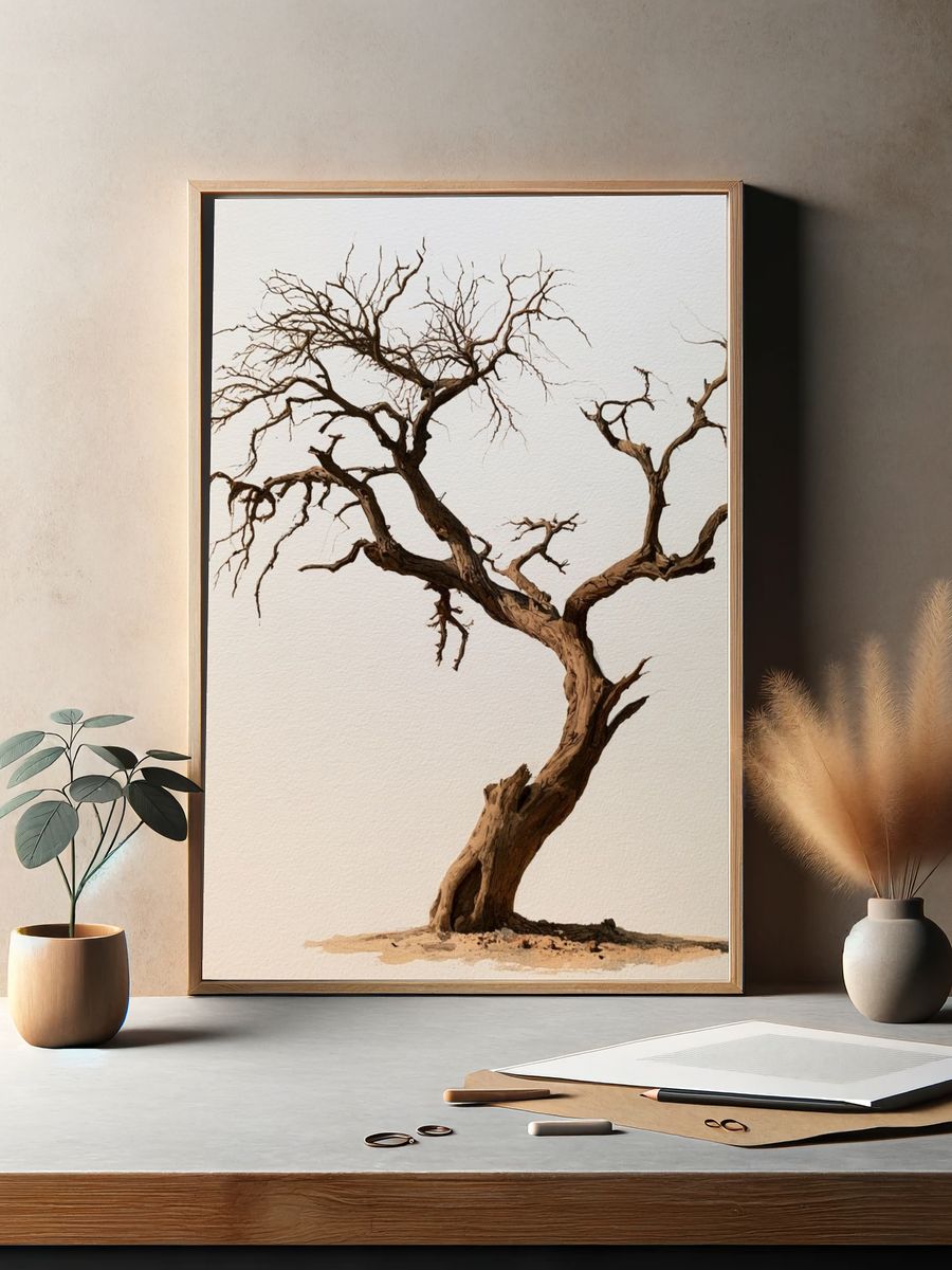 Bonsai Tree Minimalist Print. — room view 2