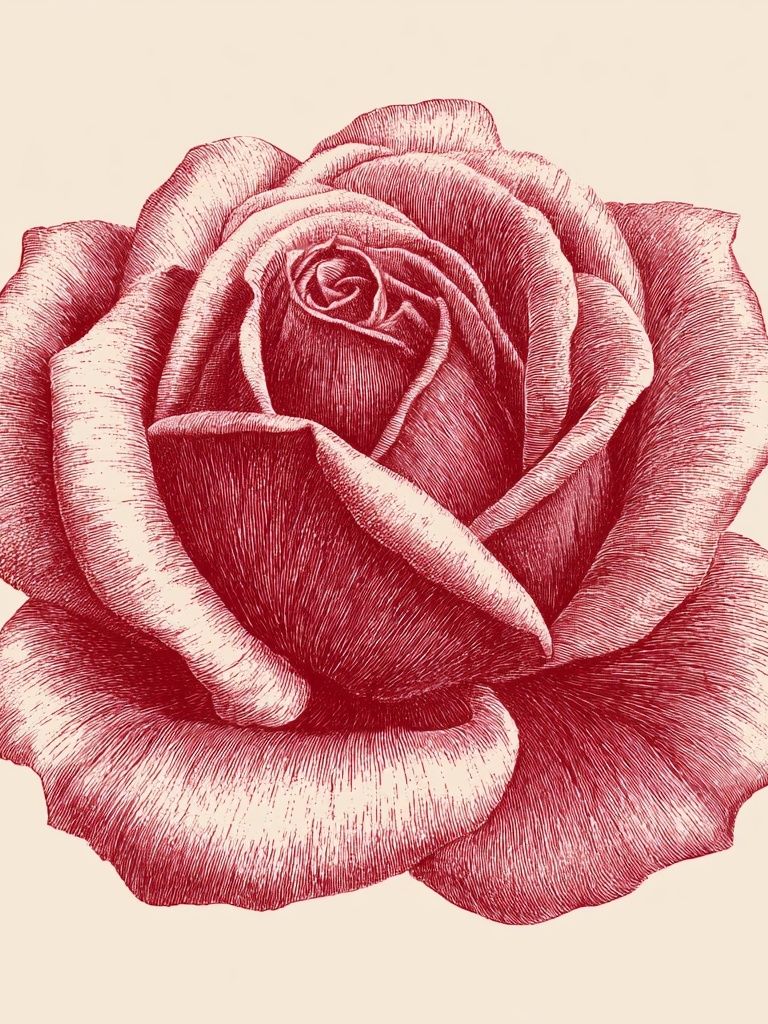 Red Rose Botanical Print. poster — botanical art