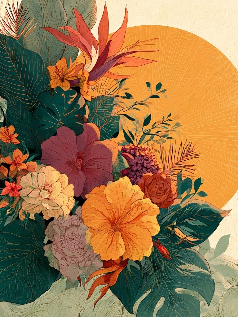 Tropical Bloom Botanical Poster. poster — botanical art