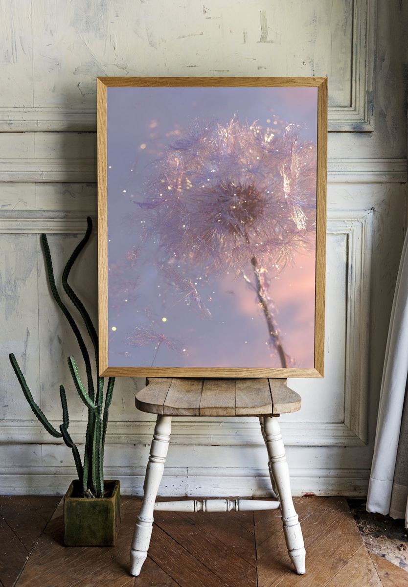 Dreamy Dandelion Photography Poster. room preview