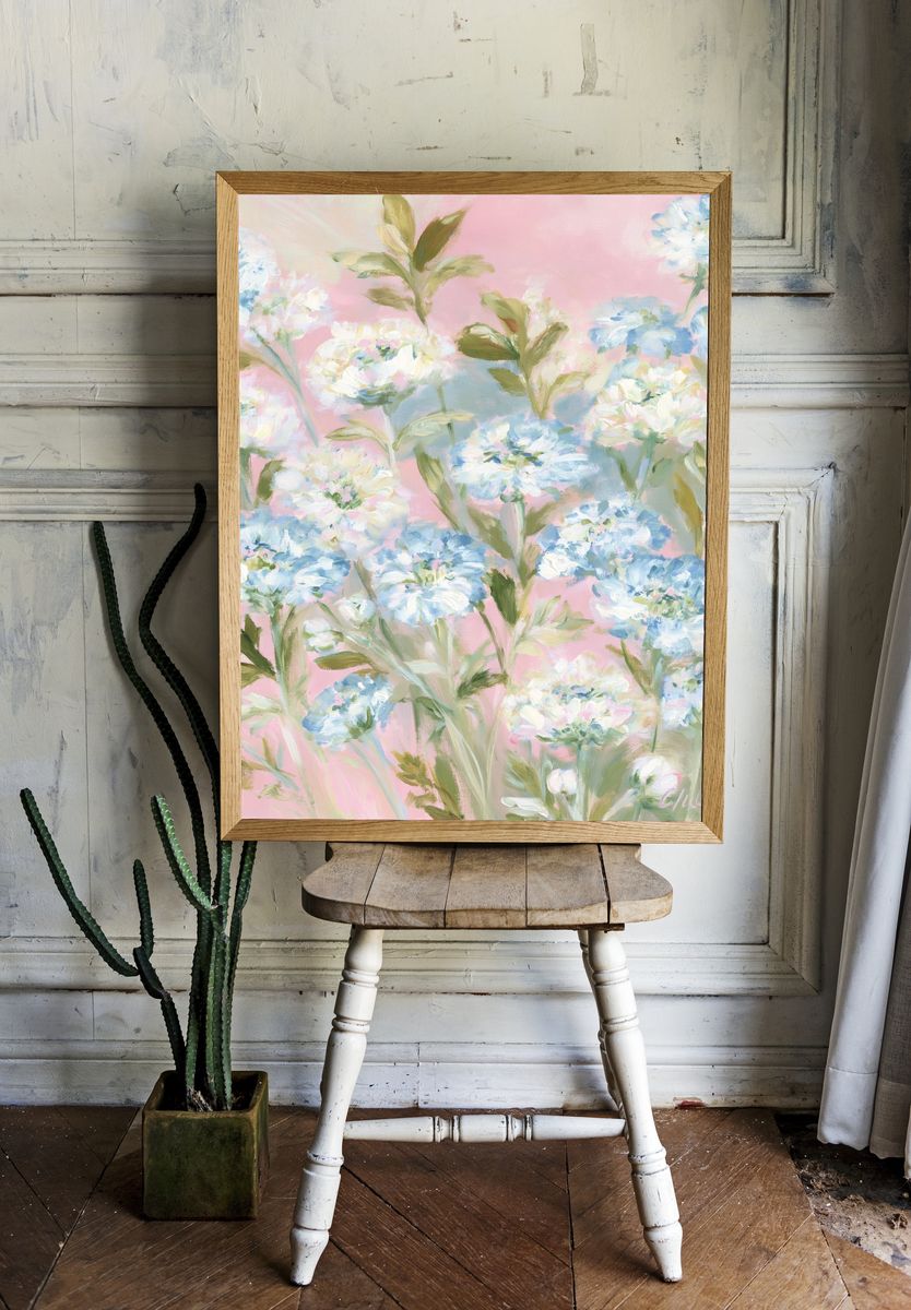 Pastel Wildflower Garden Print. — room view 1