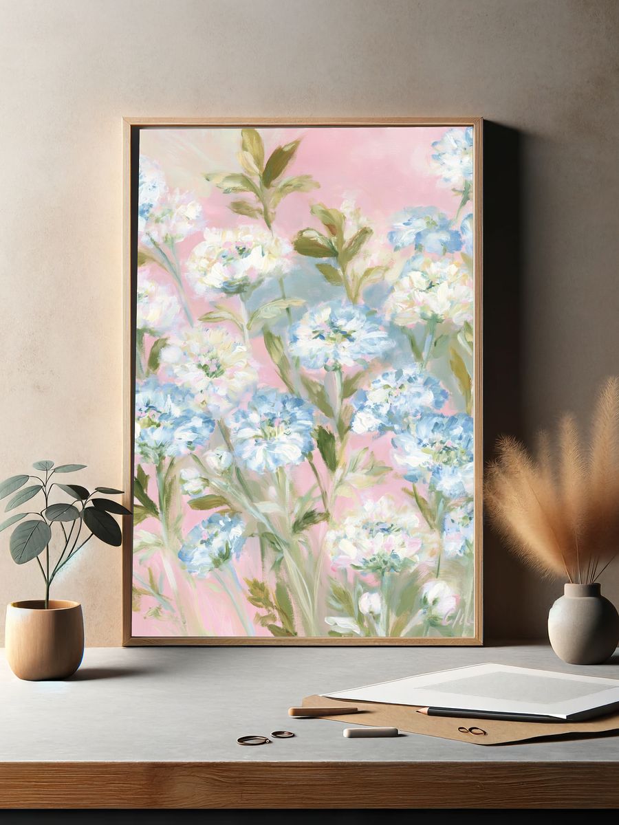 Pastel Wildflower Garden Print. — room view 2