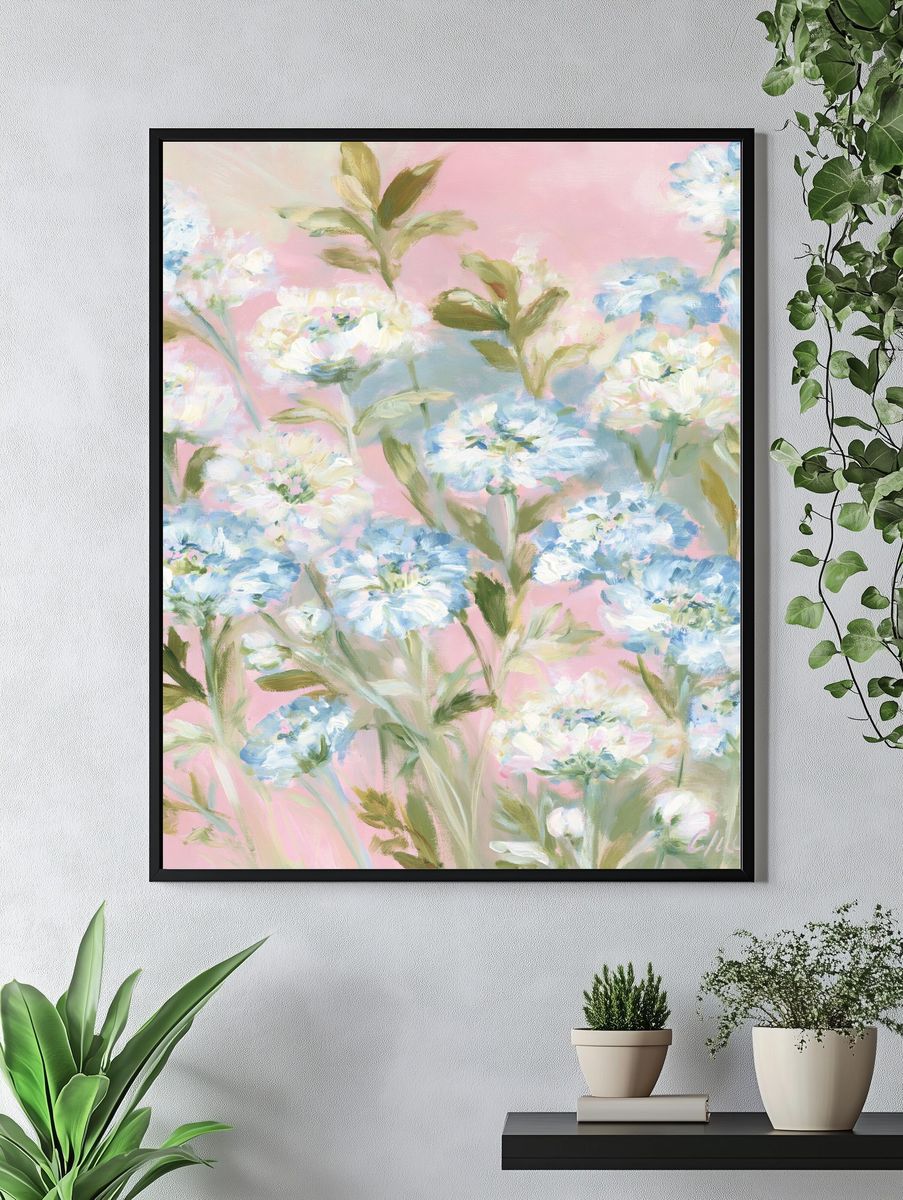 Pastel Wildflower Garden Print. — room view 4