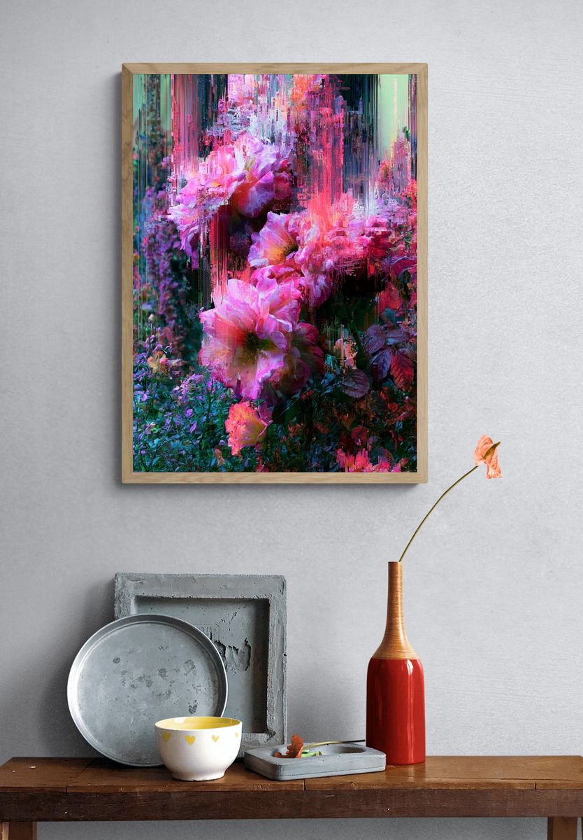 Glitch Bloom Garden Print. — room view 3
