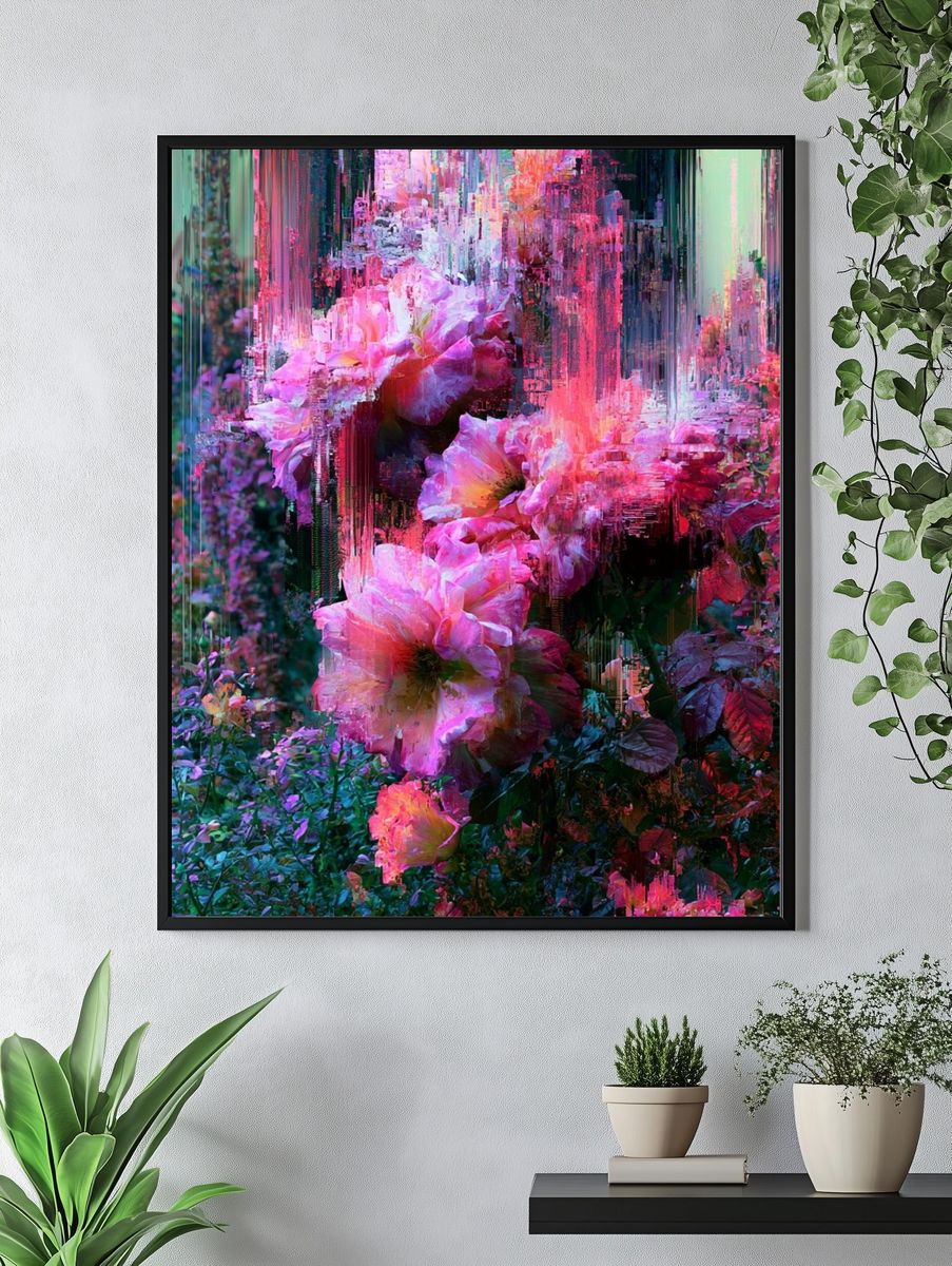 Glitch Bloom Garden Print. — room view 4