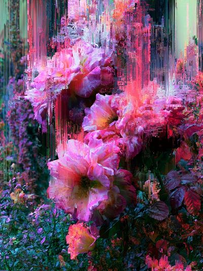 Glitch Bloom Garden Print.