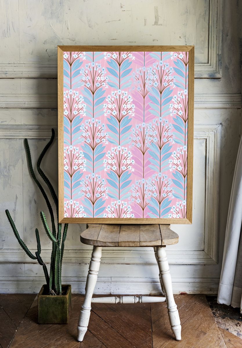 Pastel Floral Pattern Poster. room preview