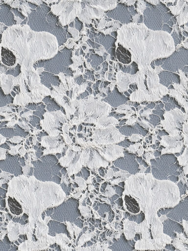 White Lace Floral Pattern Print. poster detail
