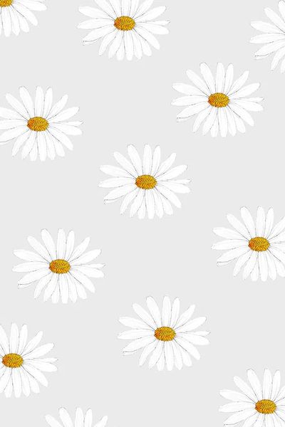 Hand drawn white flower patterned.