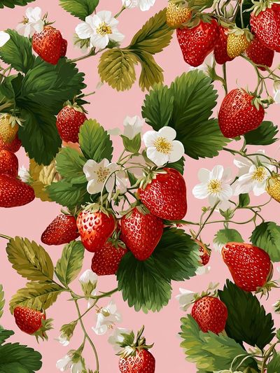 Strawberry Blossom Botanical Print.
