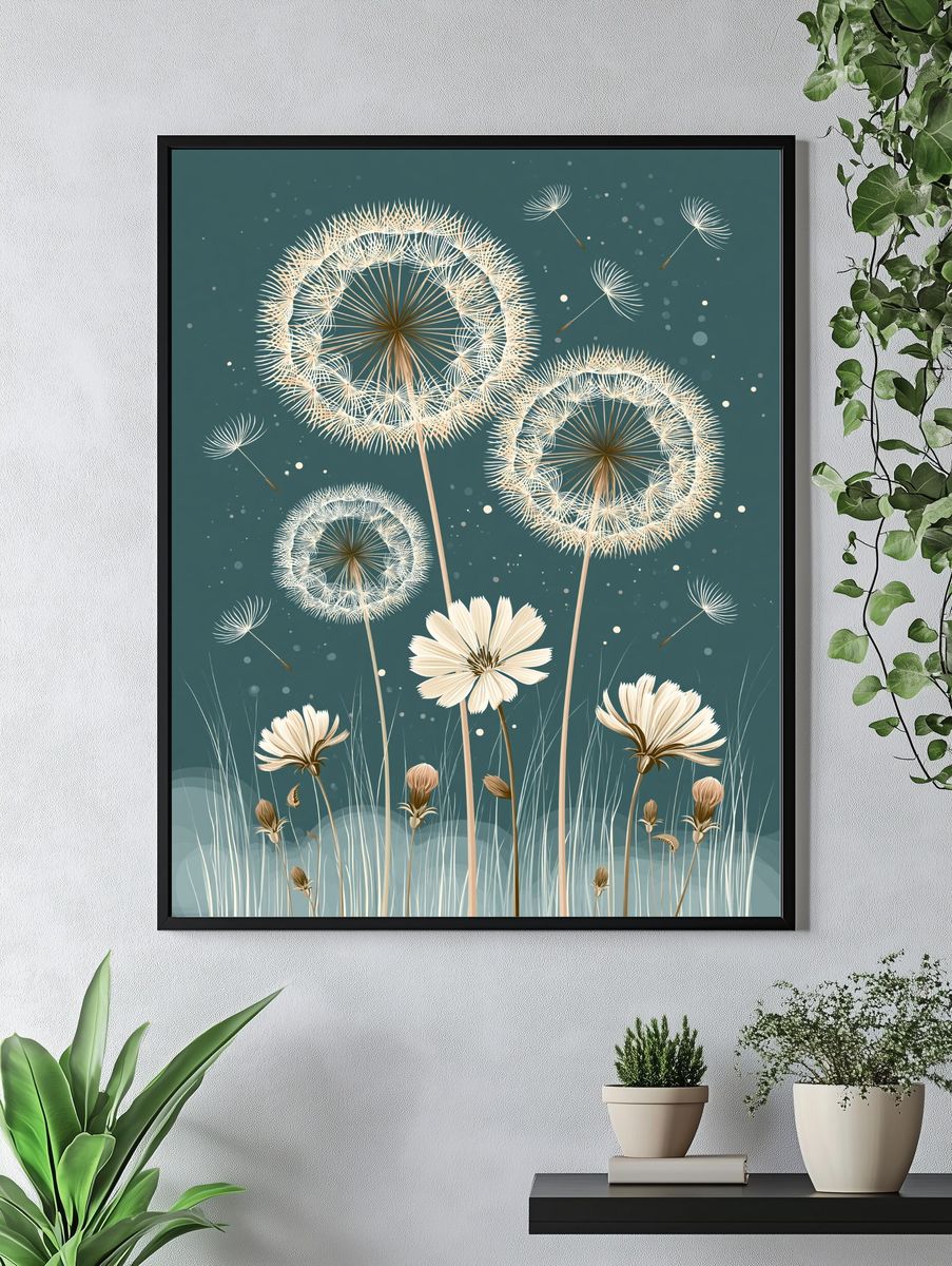 Dandelion Meadow Botanical Print. — room view 4