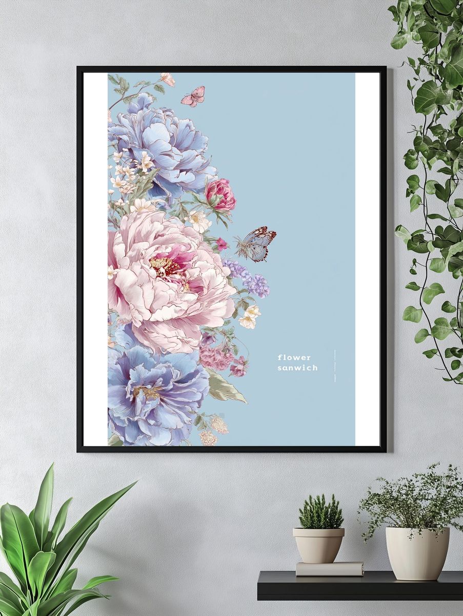 Flower Sandwich Botanical Print. — room view 4
