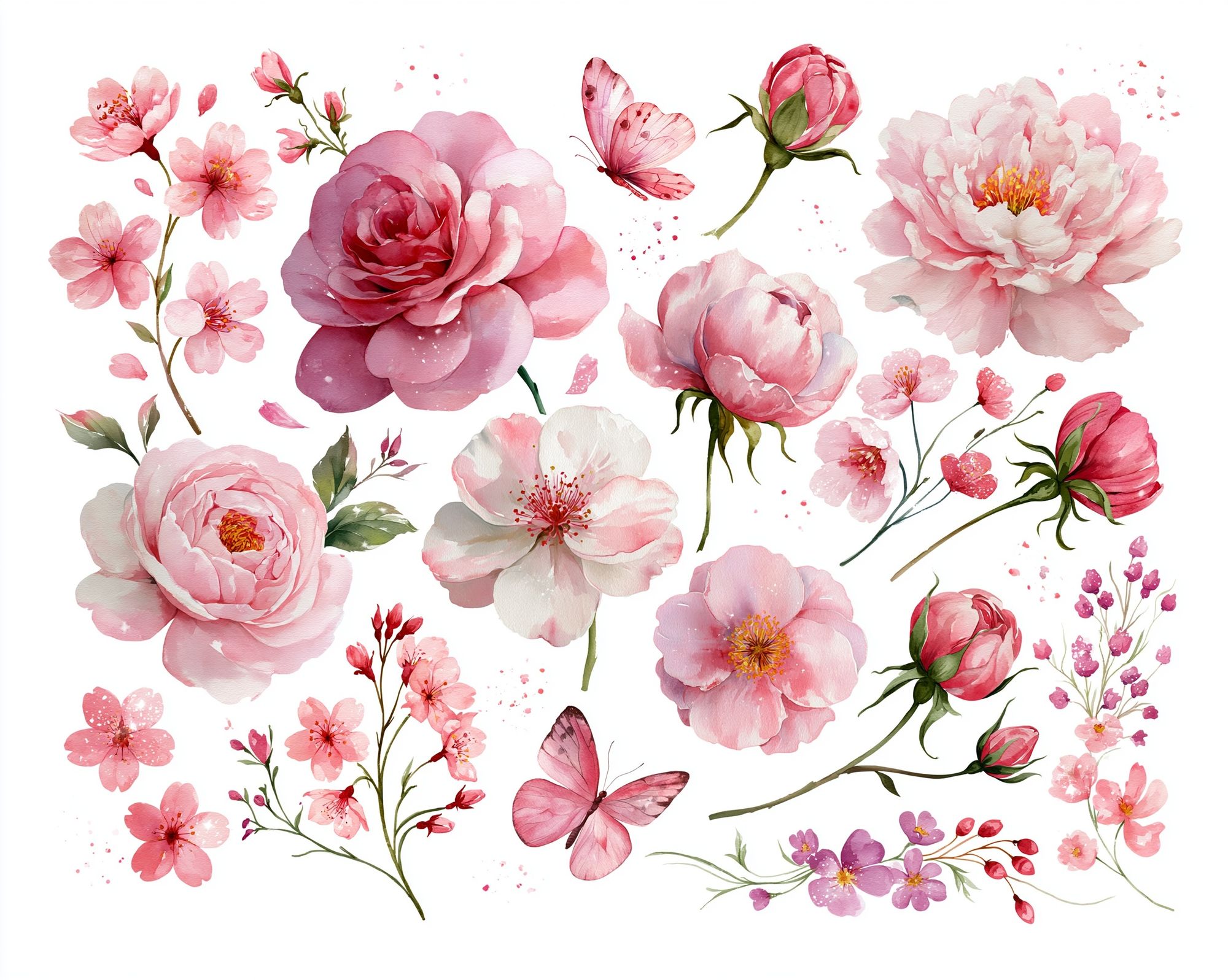 Pink Blossom Watercolor Poster. poster — botanical art