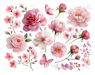 Pink Blossom Watercolor Poster. poster