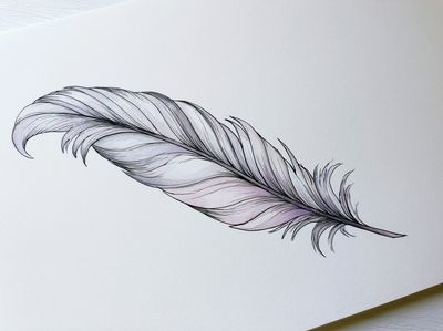 Feather Line Art Print.