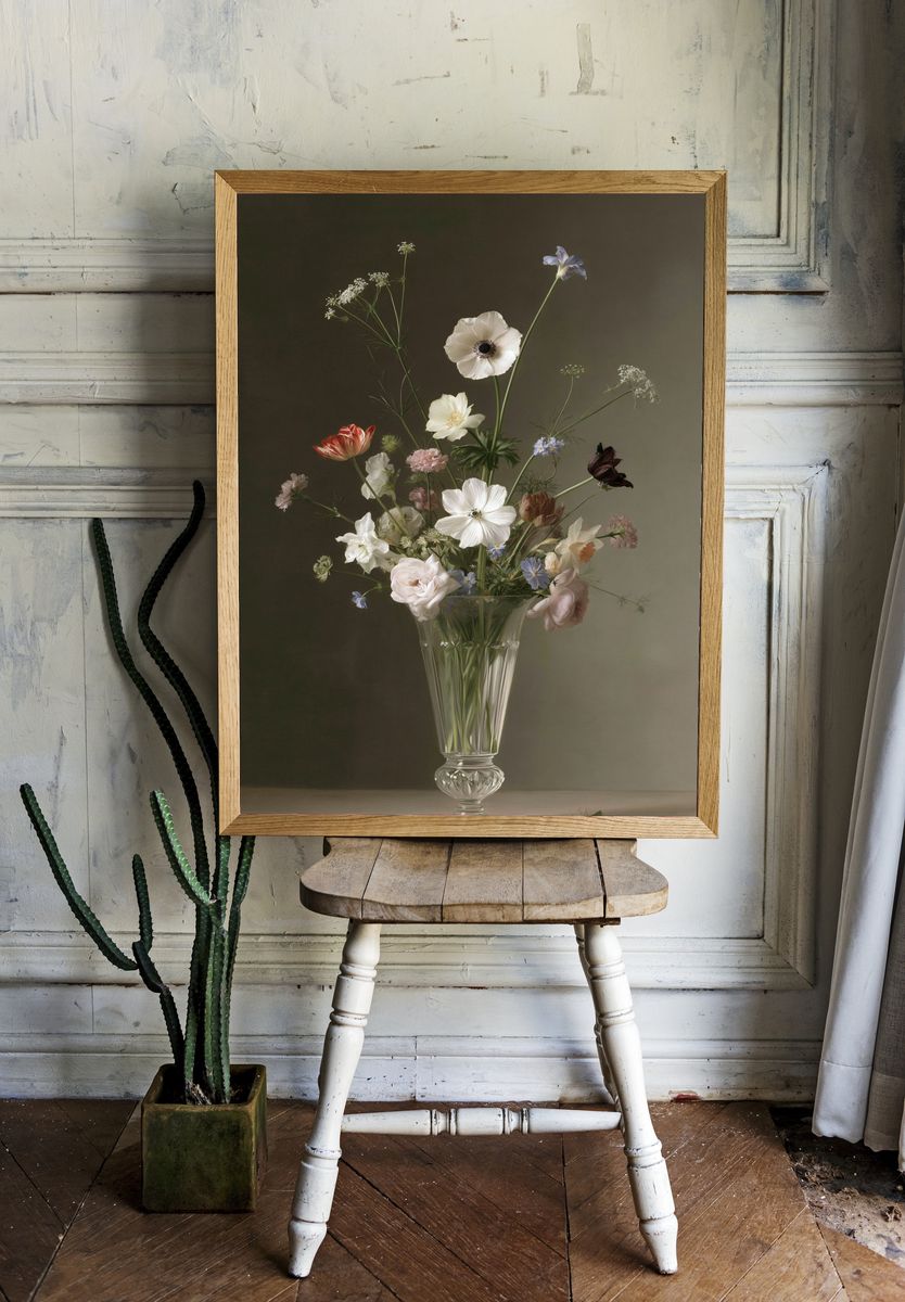 Elegant Floral Still Life Poster. room preview