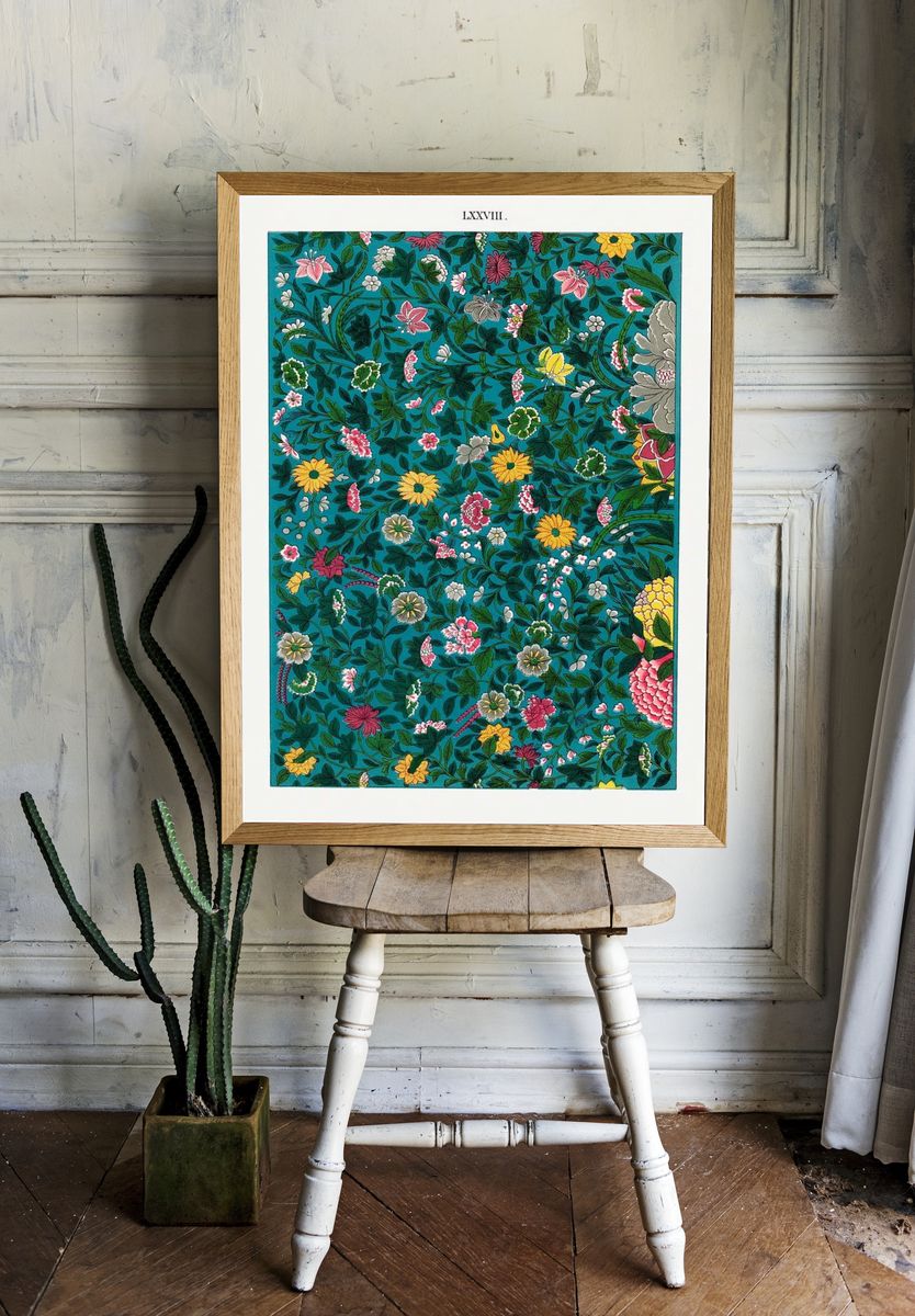 Green botanical pattern, Examples Chinese. — room view 1