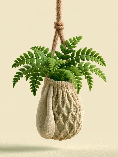 Hanging Fern Boho Chic Poster.