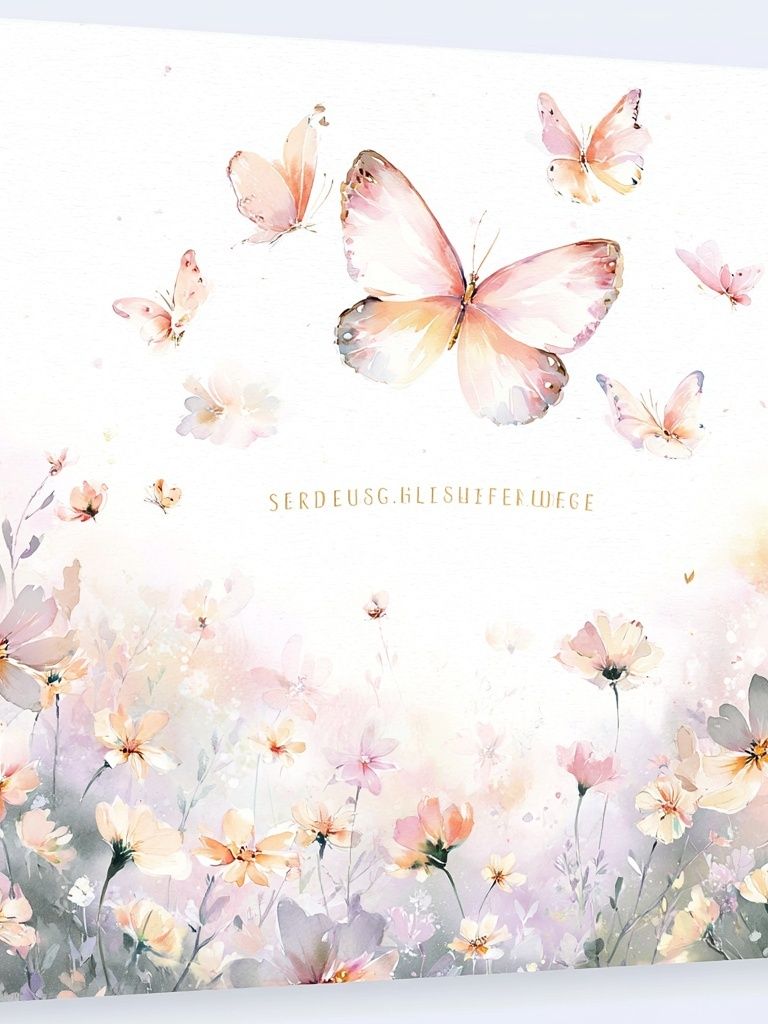 Pastel Butterfly Meadow Print. poster — botanical art