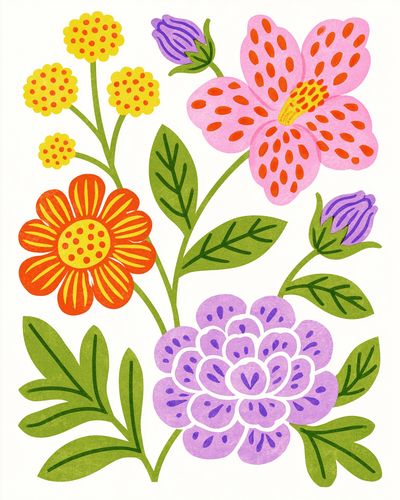 Whimsical Floral Illustration Poster.
