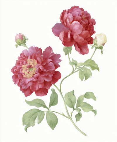 Pink Peony Botanical Print.