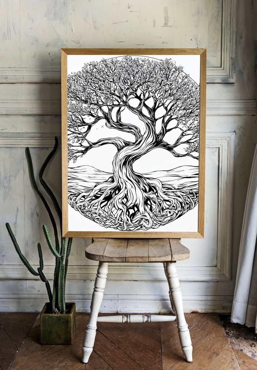 Twisted Tree of Life Illustration Poster. room preview