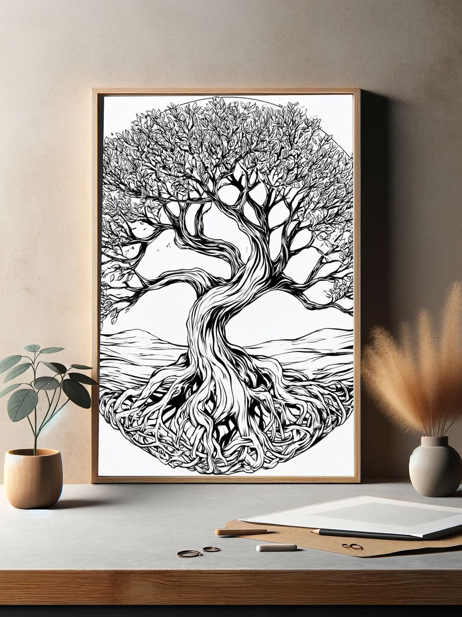 Twisted Tree of Life Illustration Poster. — room view 2