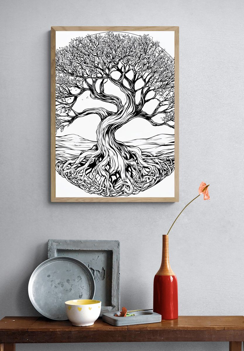 Twisted Tree of Life Illustration Poster. — room view 3