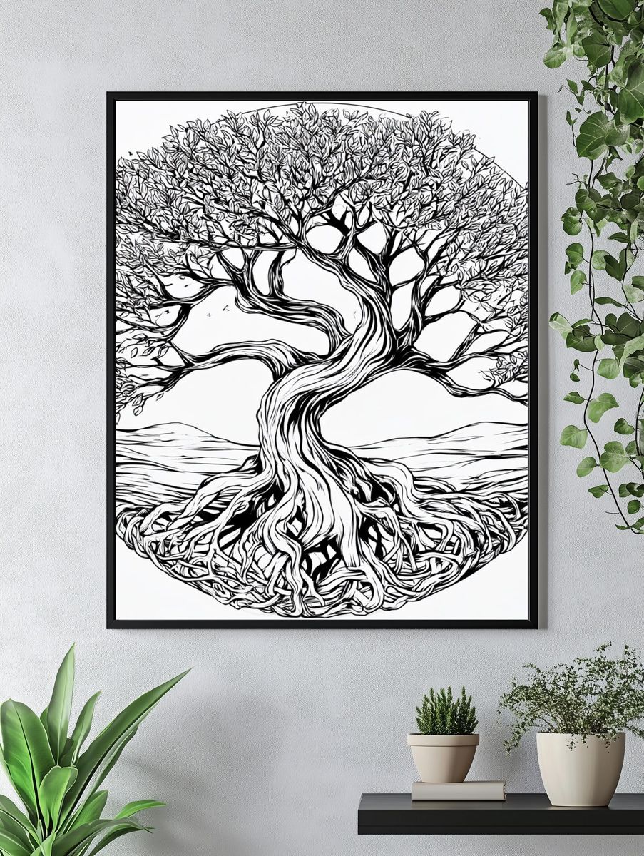 Twisted Tree of Life Illustration Poster. — room view 4