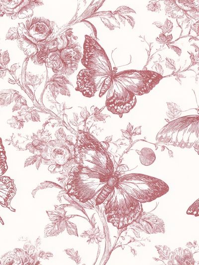 Butterfly Botanical Toile Print.