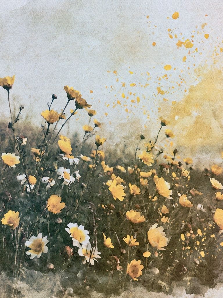 Wildflower Meadow Watercolor Print. poster detail