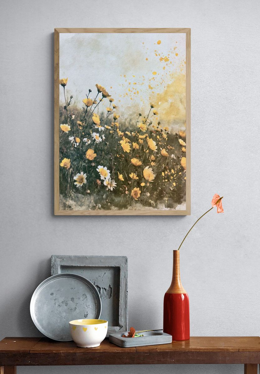 Wildflower Meadow Watercolor Print. — room view 3