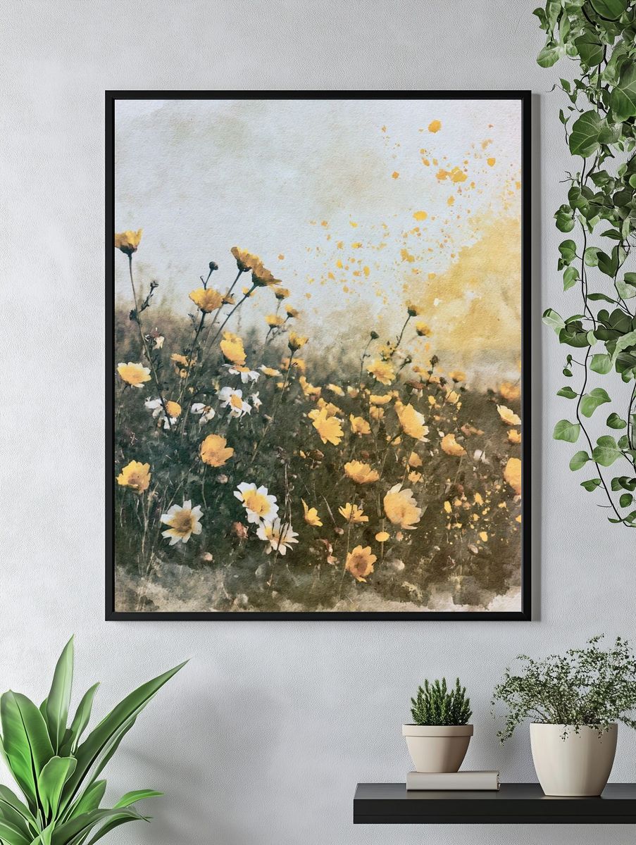 Wildflower Meadow Watercolor Print. — room view 4