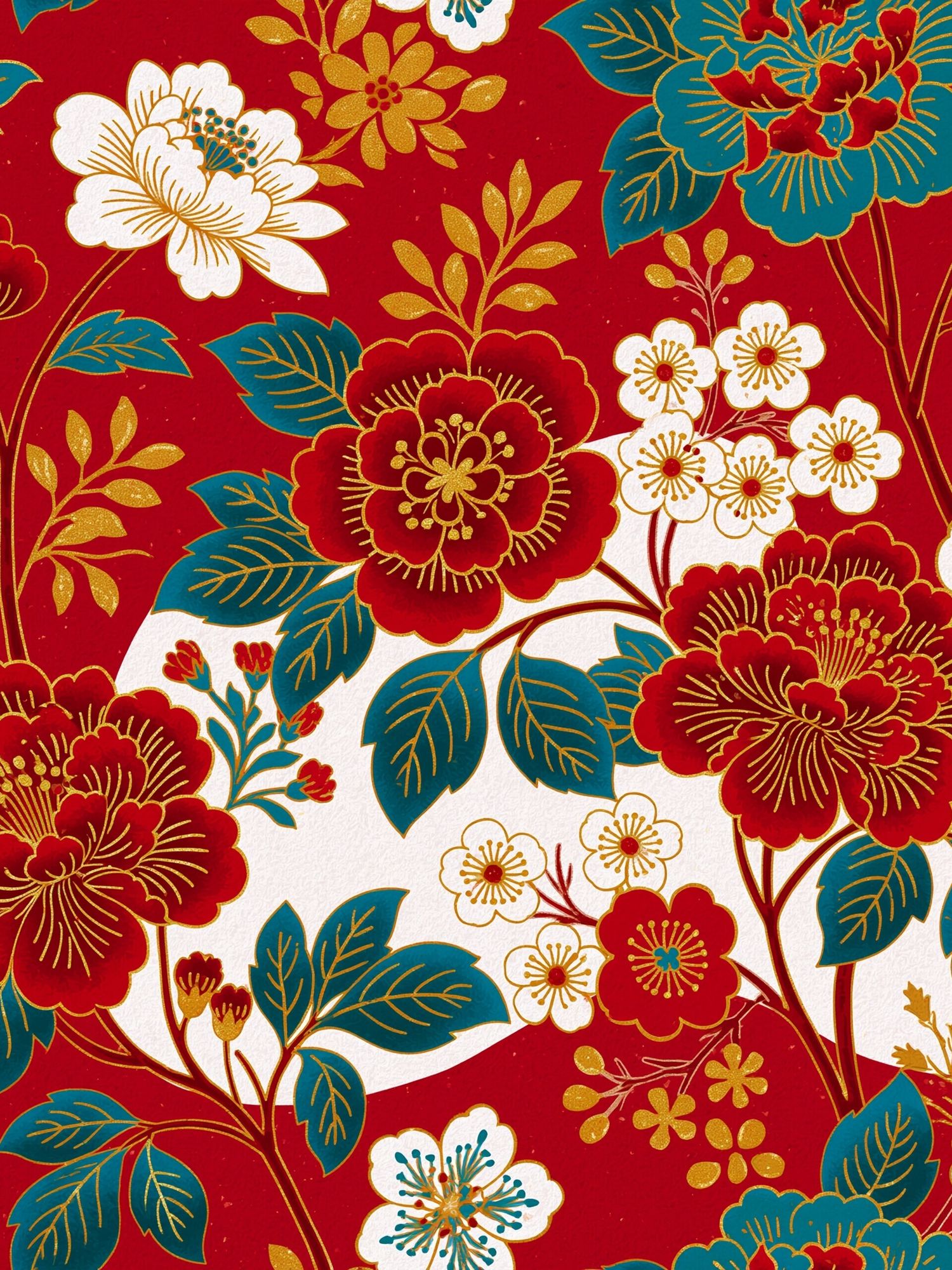 Japanese Floral Pattern Print. poster detail