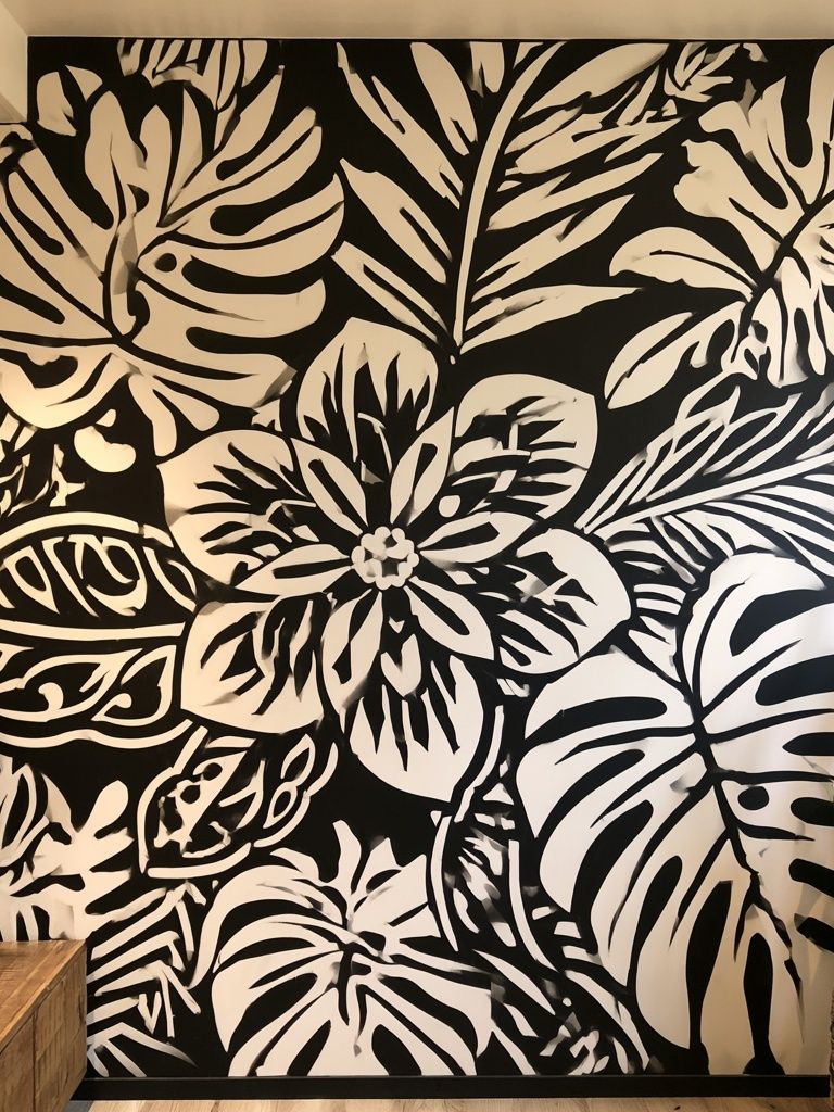 Tropical Leaf Silhouette Botanical Print. poster detail