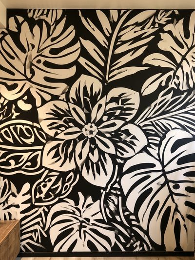 Tropical Leaf Silhouette Botanical Print.