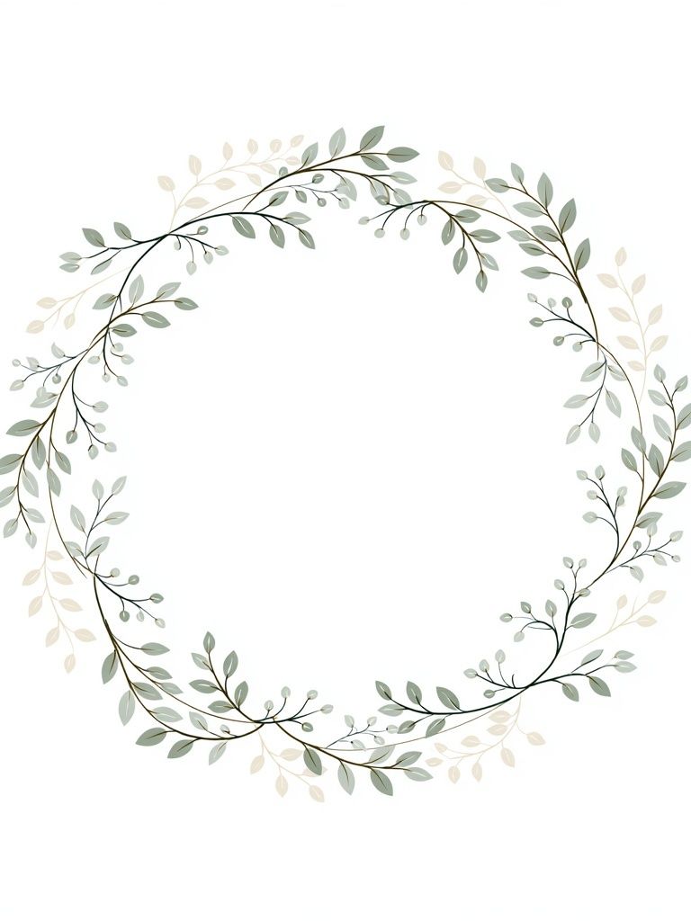 Botanical Wreath Minimalist Print. poster detail