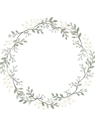 Botanical Wreath Minimalist Print.