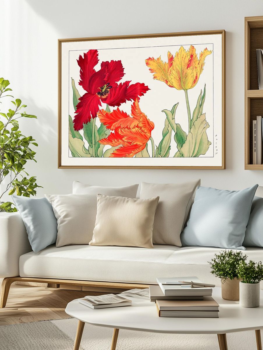Parrot tulip, Japanese woodblock art. — room view 2