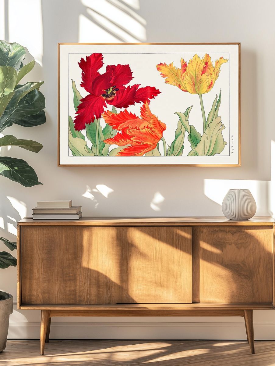 Parrot tulip, Japanese woodblock art. — room view 3