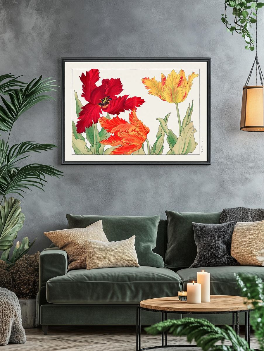 Parrot tulip, Japanese woodblock art. — room view 4