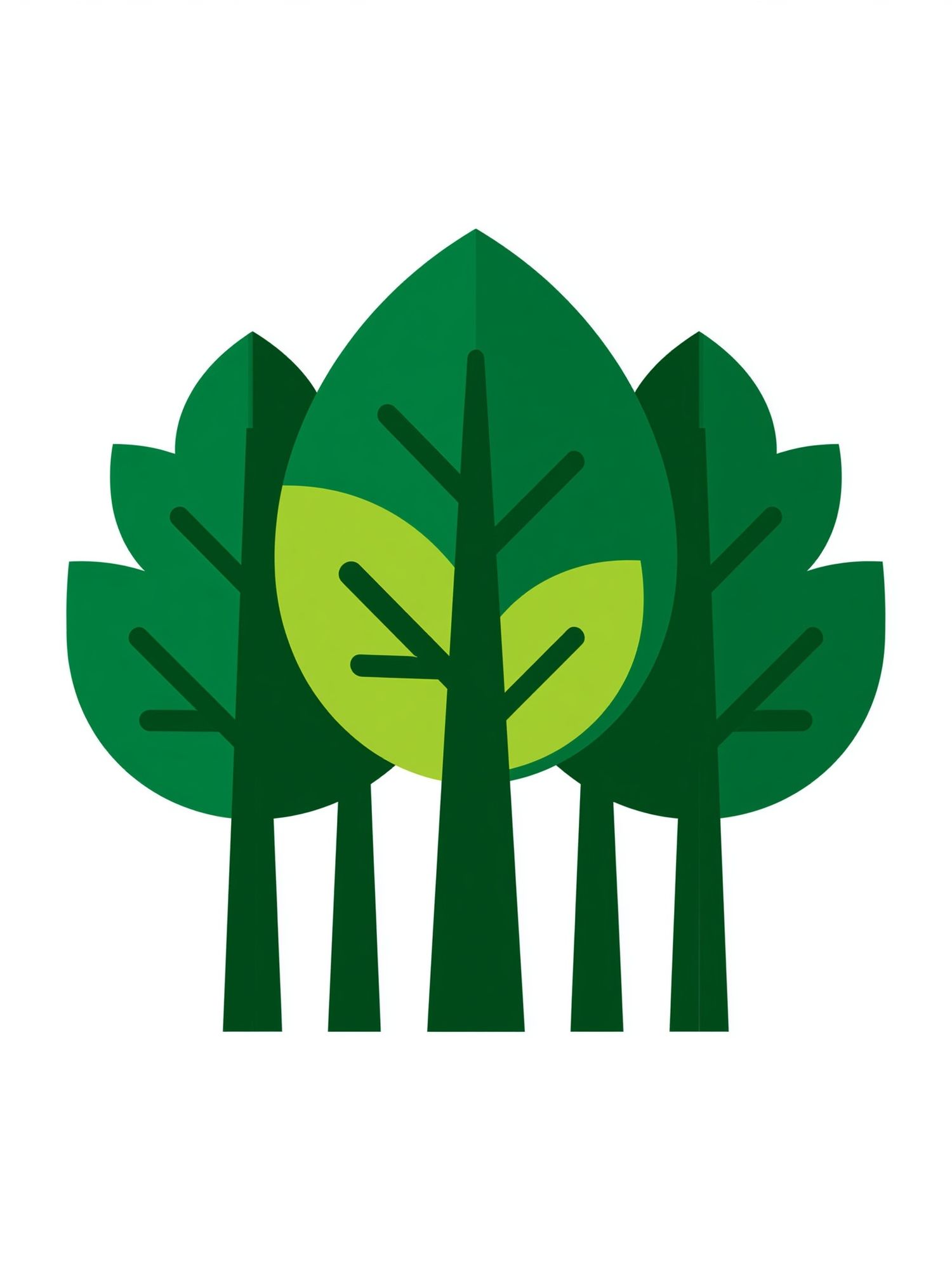 Green Forest Trees Illustration Poster. poster detail