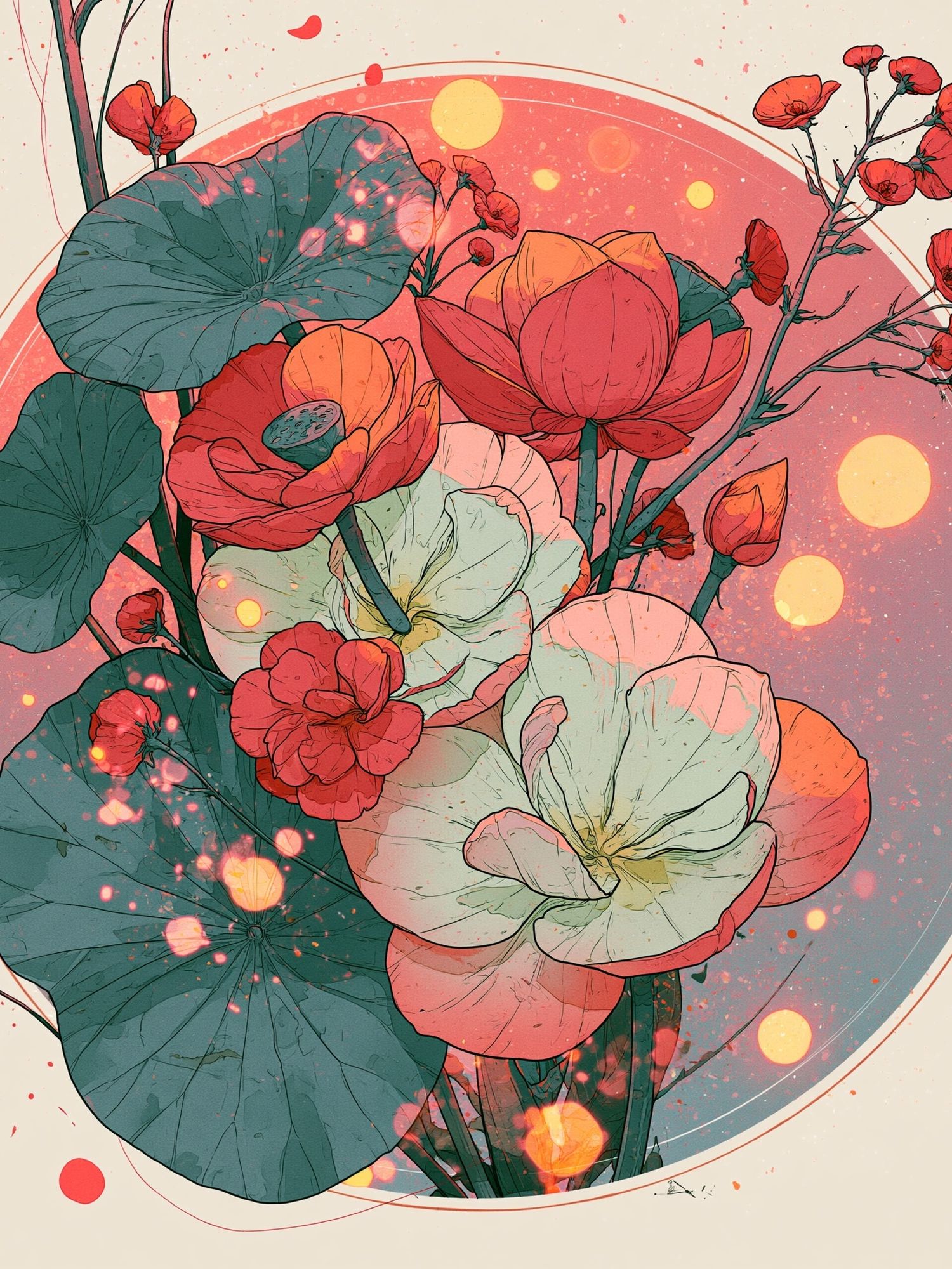 Lotus Bloom Botanical Poster. poster — botanical art