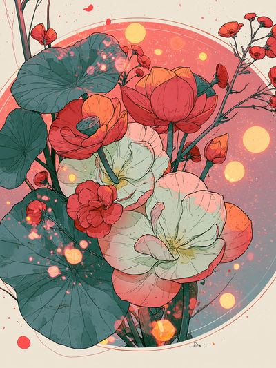 Lotus Bloom Botanical Poster.