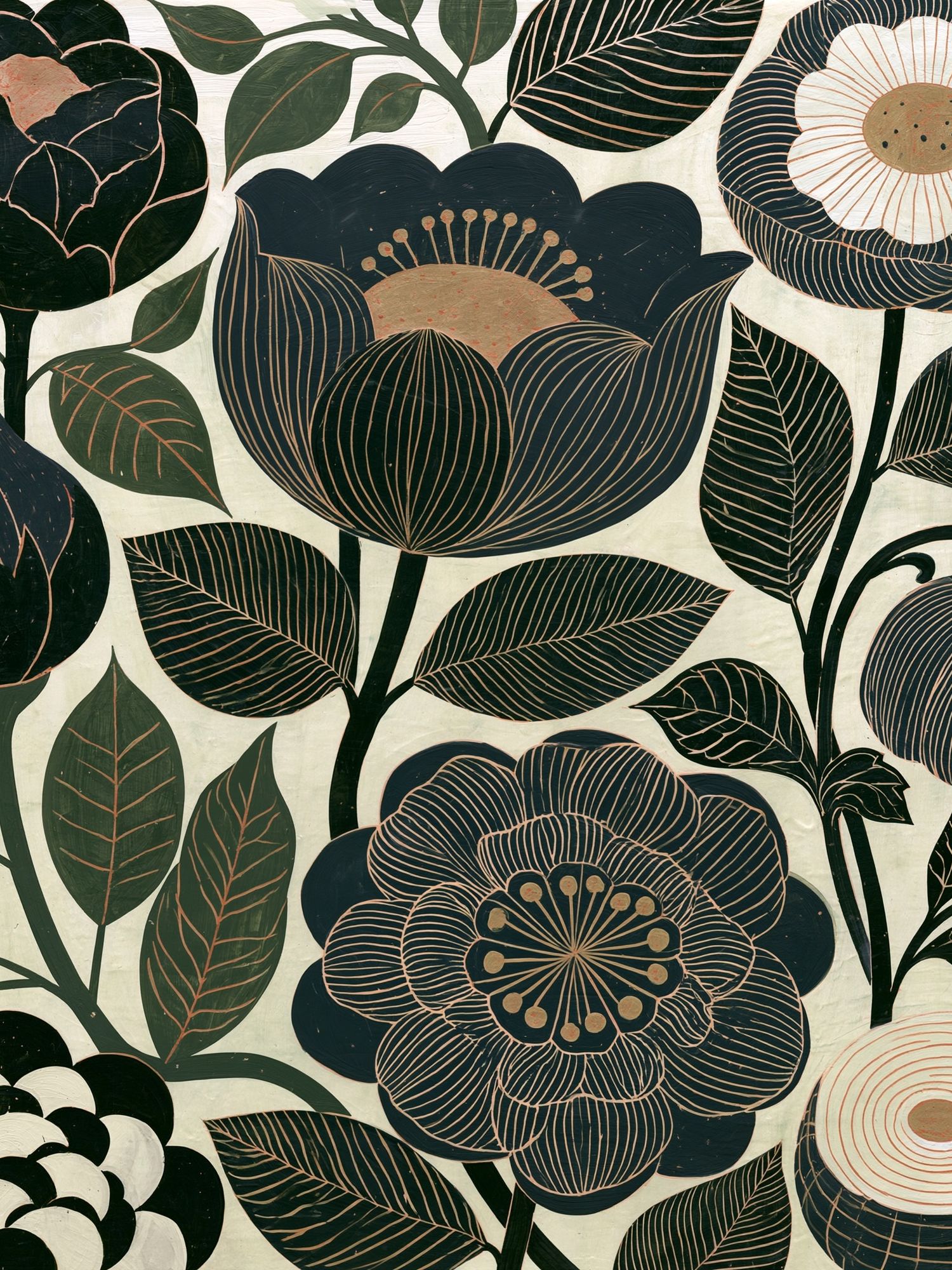 Dark Floral Botanical Poster. poster detail