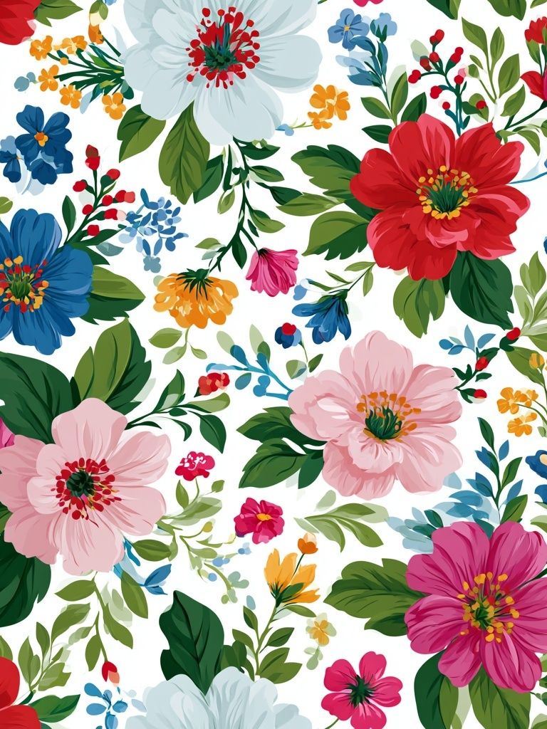 Colorful Floral Pattern Print. poster detail