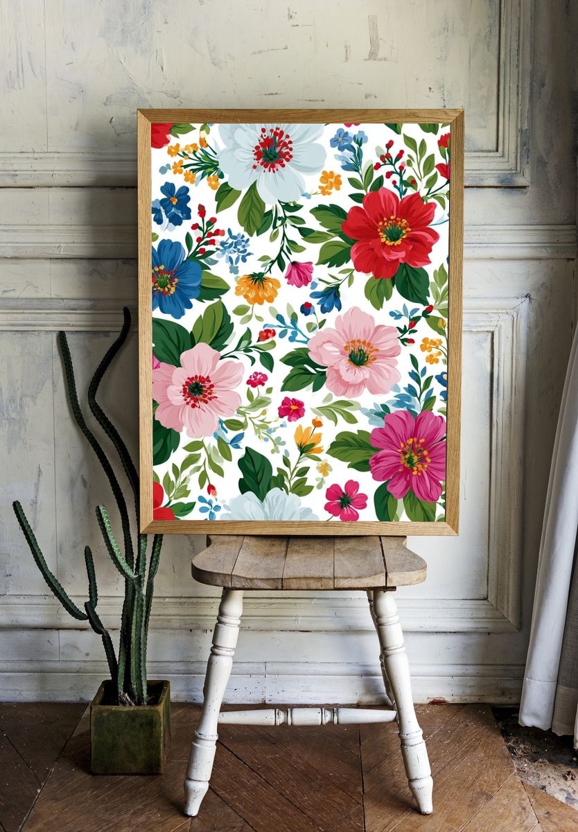 Colorful Floral Pattern Print. room preview